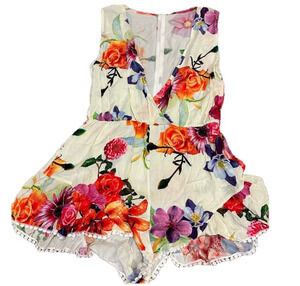 NWT CHOIES CREAM COLORED FLORAL ROMPER